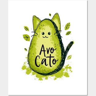 Avo Cato T-Shirt | Adorable and Funny Avocado Cat Lover Tee Posters and Art